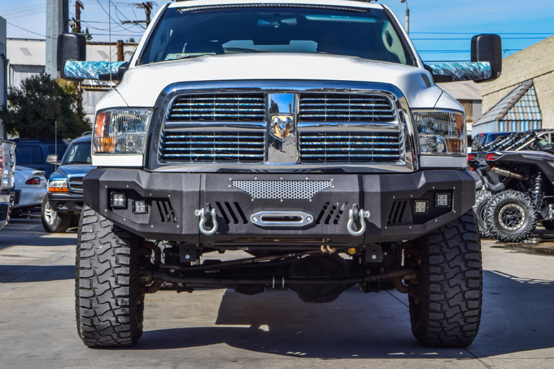 Ram 3500 Bumper - Front - DV8 Offroad - Modular design with mesh aluminum grills - Sand texture black finish - `10-`18 Ram 3500 Bumper - Front - DV8 Offroad - Modular design with mesh aluminum grills - Sand texture black finish - `10-`18